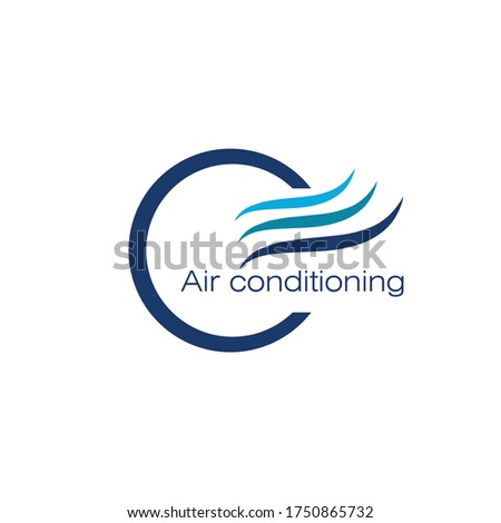 Air conditioning logo, ventilation system symbol