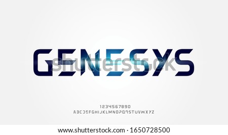 Genesys, an Abstract technology futuristic alphabet font. digital space typography vector illustration design
