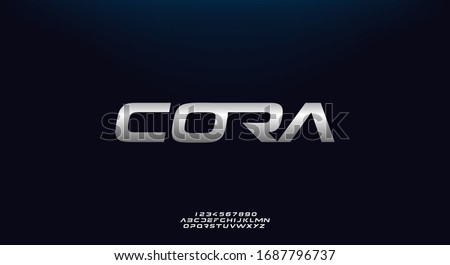 Cora, a bold modern sporty typography alphabet font. vector illustration design