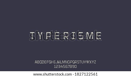Typerisme, a typewriter font, Grunge retro vintage typeface design. Vector illustration.
