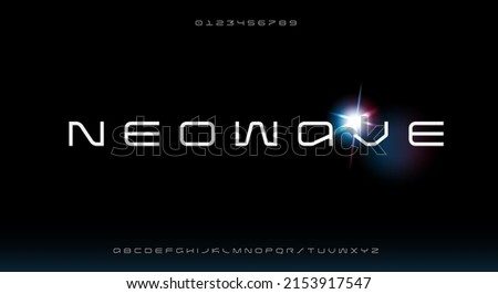 wavy and wide futuristic scifi alphabet font. digital space typography vector illustration design	