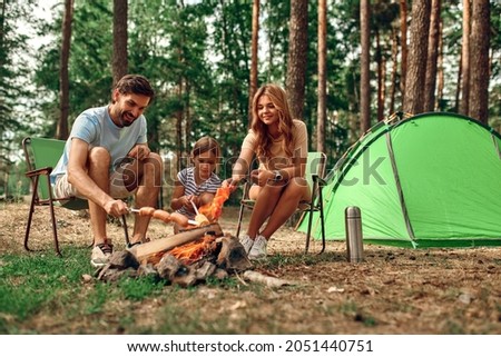 Similar – Image, Stock Photo Man near the tent in the mountain