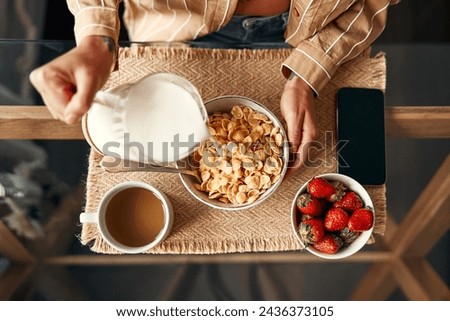 Similar – Image, Stock Photo Crop housewife preparing delicious pie at home