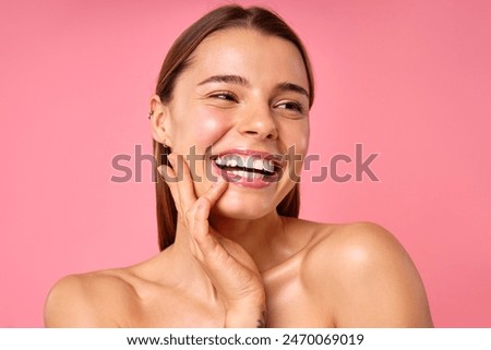 Similar – Image, Stock Photo Portrait of a smiling young woman