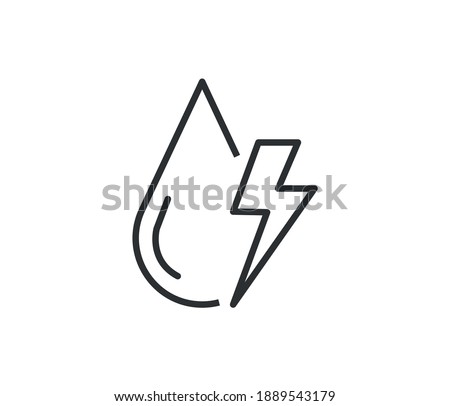 Sign Lightning, with water drop Vector Illustration
