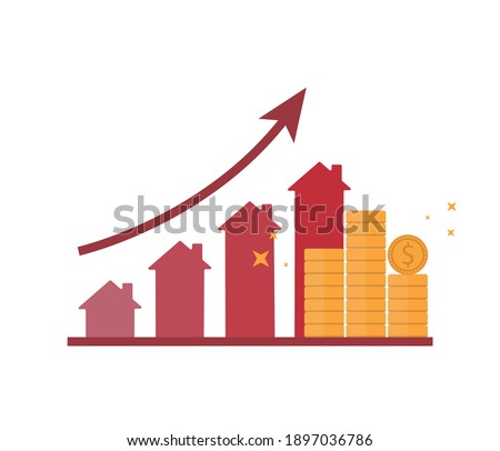 Growing up arrow about money increase graph
