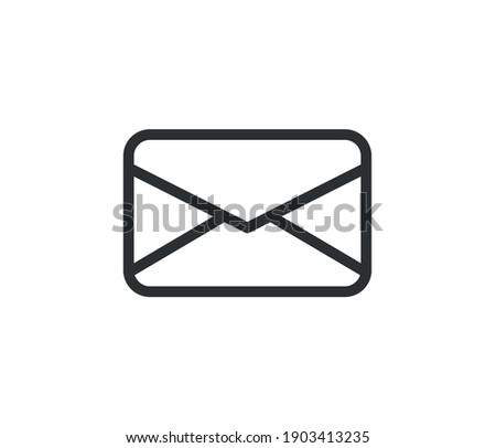 Mail Icon with Editable Stroke and Pixel Perfect.