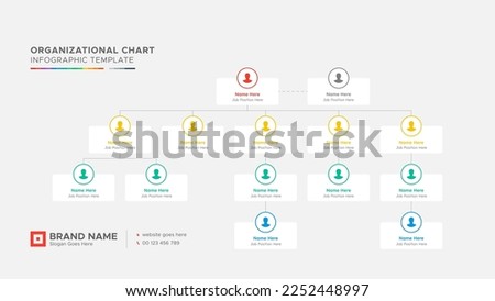 Organizational Chart, Tree Diagram, Dendrogram Business Infographic Template Design