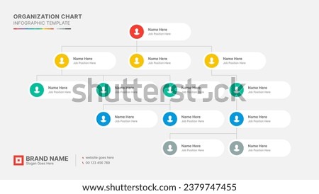Organizational Chart, Tree Diagram, Dendrogram Business Infographic Template Design