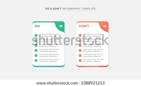 Dos and Don'ts, Pros and Cons, VS, Versus Comparison Infographic Design Template