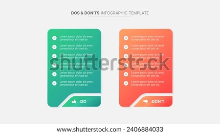 Dos and Don'ts, Pros and Cons, VS, Versus Comparison Infographic Design Template	