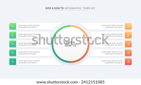 Circle Round Dos and Don'ts, Pros and Cons, VS, Versus Comparison Infographic Design Template