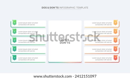 Dos and Don'ts, Pros and Cons, VS, Versus Comparison Infographic Design Template