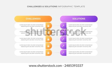 Challenge and Solution Comparison Table Business Infographic Template Deisgn