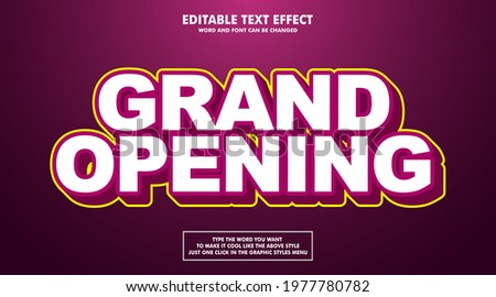 Editable text effect style grand opening