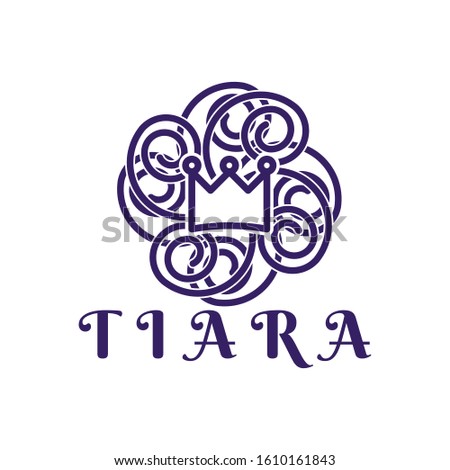 princes tiara. mono line logo Ideas. Inspiration logo design. Template Vector Illustration. Isolated On White Background