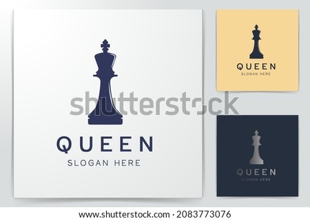 queen chess Logo Inspiration isolated on white background