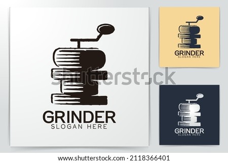 coffee roaster. grinder logo Ideas. Inspiration logo design. Template Vector Illustration. Isolated On White Background