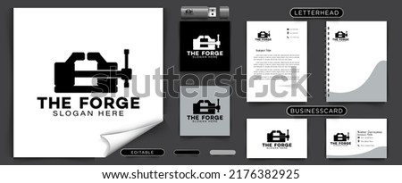 vise, pincers, anvil logo Ideas. Inspiration logo design. Template Vector Illustration. Isolated On White Background