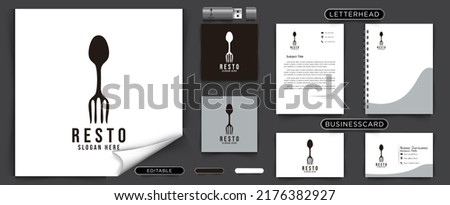 presto. spoon and fork. restaurant logo Ideas. Inspiration logo design. Template Vector Illustration. Isolated On Black Background