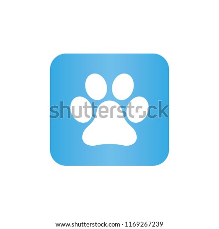 Blue icon with a trace of an animal. Can be used for mobile app