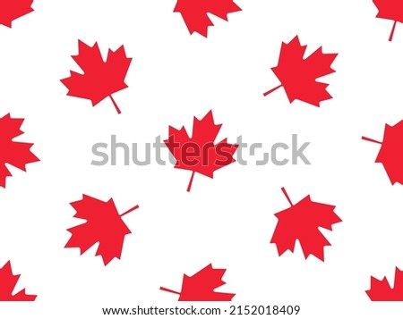 Canada. Maple leaf on a white background. Seamless texture 