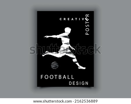 football player. Creative sports concept. Vector eps graphic for brochures,