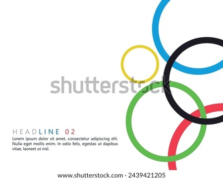 Colored rings on a white background. Abstract bright background for design.