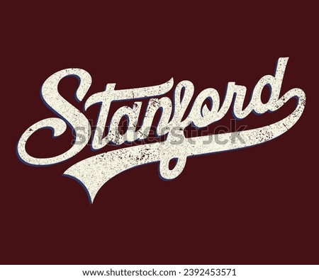 STANFORD, varsity, slogan graphic for t-shirt, vector