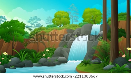 Similar – Image, Stock Photo waterfall of a natural park