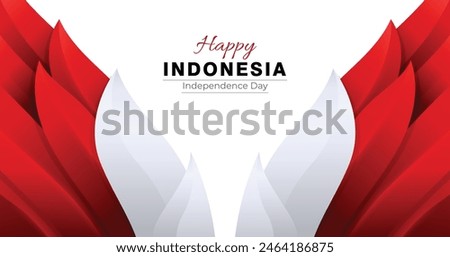 Red white abstract background, with symmetric eagle wings style