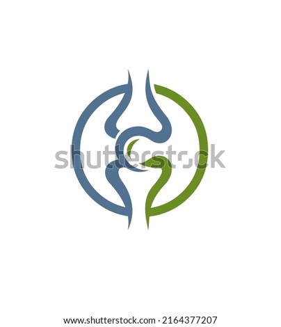 illustration of joint, knee. chiropractic logo