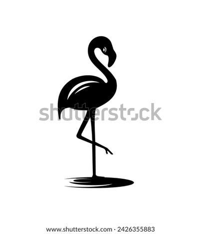 flamingo bird flat vector icon for wildlife apps and websites