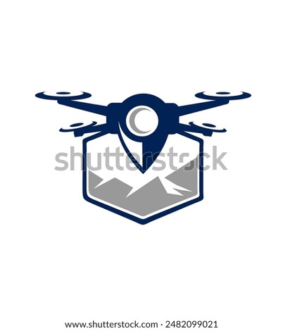 Drone logo, design template elements. Vector illustration.