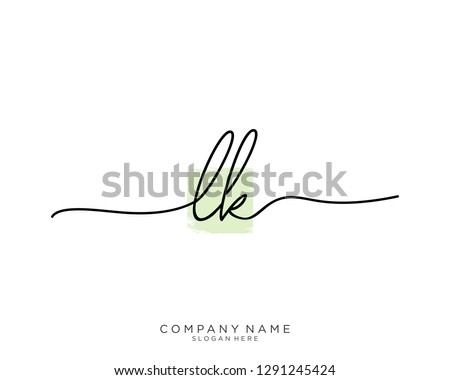 LK L K Initial handwriting logo template Stok fotoğraf © 