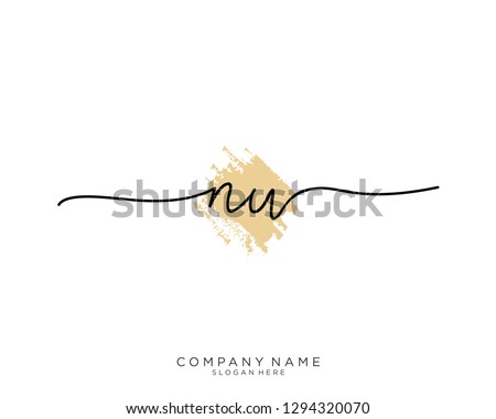 NW N W Initial handwriting logo template