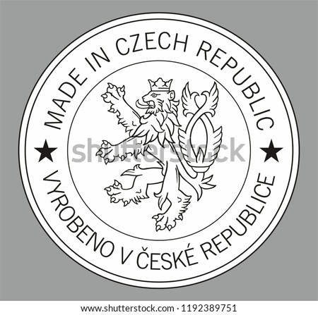 Label for products made in Czech Republic.