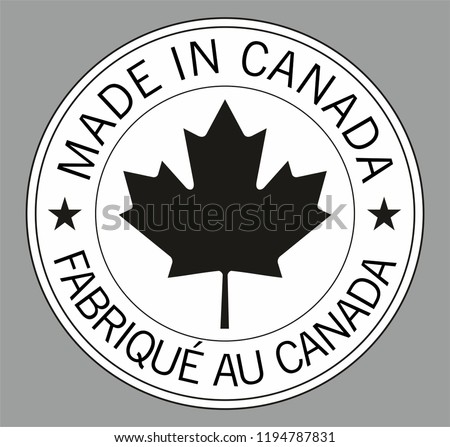 Label for products made in Canada. 