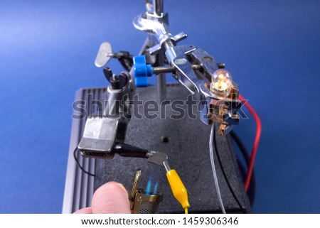 Measurement of electrical conductivity of germanium, electrical appliances. Foto stock © 