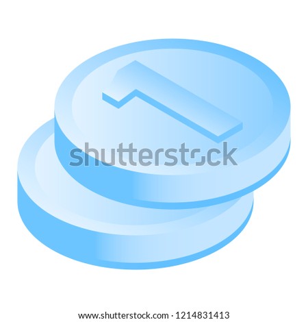 Stack coin icon. Isometric of stack coin vector icon for web design isolated on white background