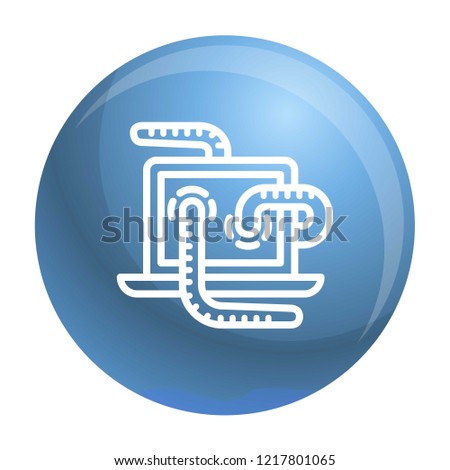 Computer worm icon. Outline computer worm vector icon for web design isolated on white background