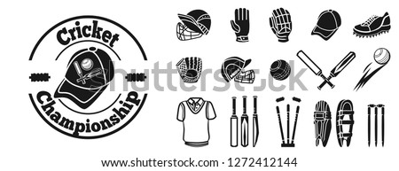 Wicket cricket tournament logo icon set. Simple set of wicket cricket tournament logo vector icons for web design on white background