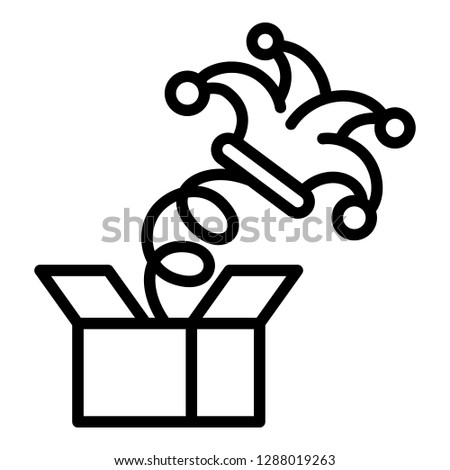 Spring box jester hat icon. Outline spring box jester hat vector icon for web design isolated on white background
