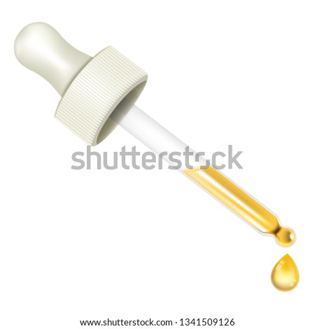 Oil dropper vector icon. Realistic illustration of oil dropper vector icon for web design isolated on white background