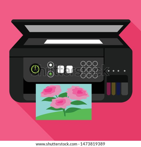 Professional photo printer icon. Flat illustration of professional photo printer vector icon for web design