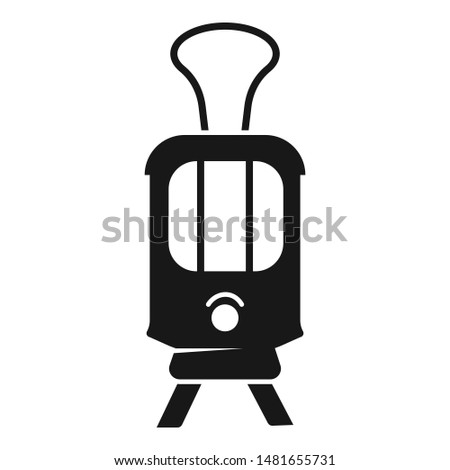 Front tram car icon. Simple illustration of front tram car vector icon for web design isolated on white background