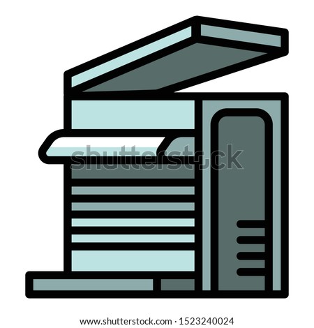 Office xerox icon. Outline office xerox vector icon for web design isolated on white background