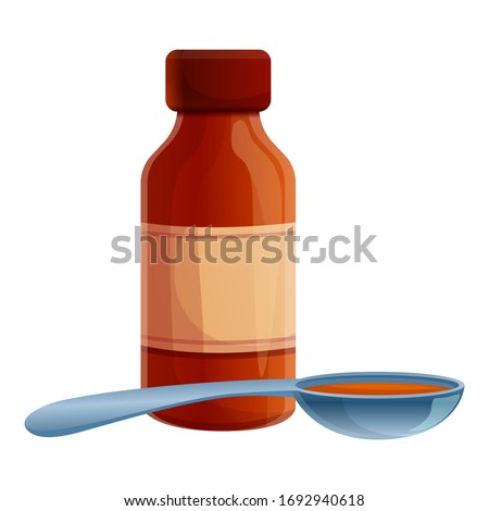 Teaspoon cough syrup icon. Cartoon of teaspoon cough syrup vector icon for web design isolated on white background