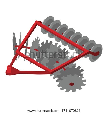 Disc tractor plow icon. Isometric of disc tractor plow vector icon for web design isolated on white background