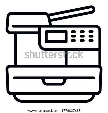 Printer icon. Outline printer vector icon for web design isolated on white background